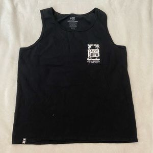 Large Men’s Black and White Salty Crew Tank Top